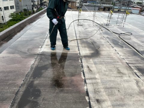 静岡市清水区マンション屋上防水工事。